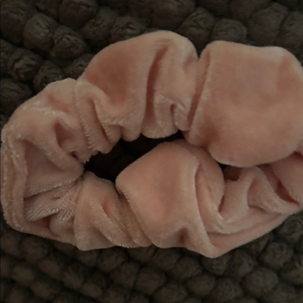 Pink Velvet Scrunchie - Picture 2 of 2